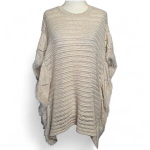 Shrinking Violet Cream Knit Poncho